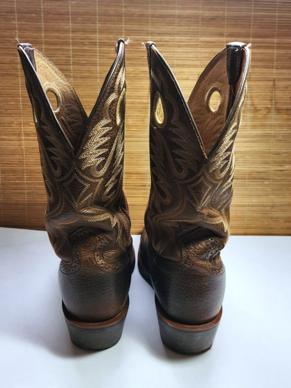 Ariat Quickdraw Western Boots Mens 12EE Wide Square Toe Brown Leather 10002227 - Picture 8 of 16